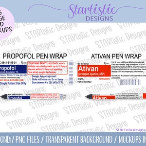 Propofal-ativan Pen Wrap, Funny Pen Wraps, Medicine Pen Wrap, Nurse Pen ...