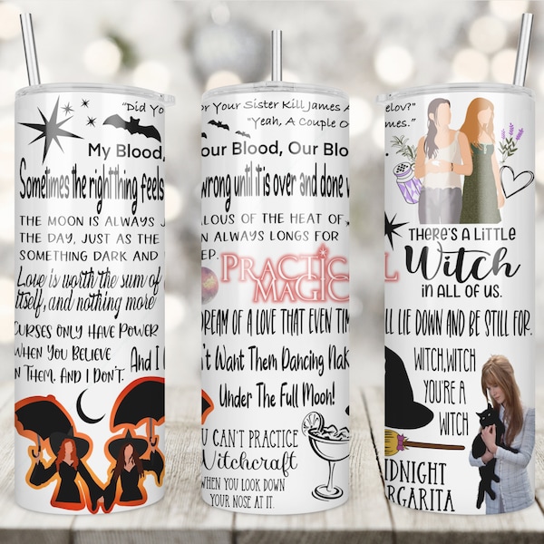 Practical Magic, Witches, Halloween, Magic, Witch, Fan Page, TV Show, Movies, 20oz Skinny Tumbler, Digital Download, Sublimation, PNG