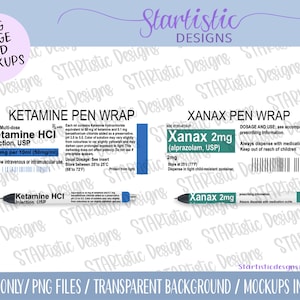 Ketamin-Xanax Pen Wrap, lustige Pen Wraps, Medizin Stift Wrap, Krankenschwester Pen Wrap, Inkjoy Stifte, Bild Digital, Sublimation, Wasserschiebefolie, PNG