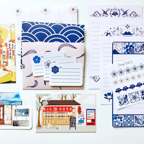 Japanese Letter Writing Set rowan by Emily Burningham / Mino Etsy