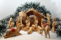 Olive wood nativity set faceless figures handmade Christmas gift from the Holy Land product logo