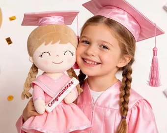 Personalized Graduation Doll | Custom Name Graduation Gift | Handmade Plush Graduation Doll | Kindergarten & Preschool Keepsake