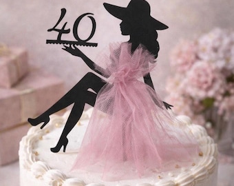 glitter dress cake Customizable Sitting Woman Topper: Dress, Birthday Decoration upload-20260622