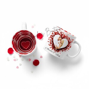 Taza con foto personalizada, impresión interior, texto personalizado, regalo de San Valentín