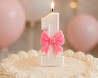 Bow Style Number Birthday Candle