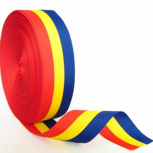 Driekleurig lint Vlag van Roemenië, kleuren / 1 cm/2 cm/4 cm /6 cm/9 cm