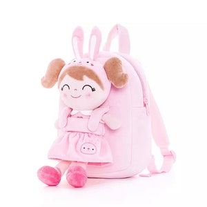 Personalisierter Hasenrucksack mit Puppe - Vorschulrucksack