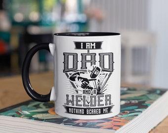 Welder Dad Mug, Funny Welding Dads Coffee Mugs, Gifts for Welders, Fathers Day Tumbler Travel Mug Beer Can Holder Cooler