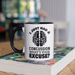 Funny Concussion Mug, Head Injury Coffee Mugs, Get Well Soon Gifts, TBI Gift, Traumatic Brian Injury,  Tumbler Travel Mug Can Holder