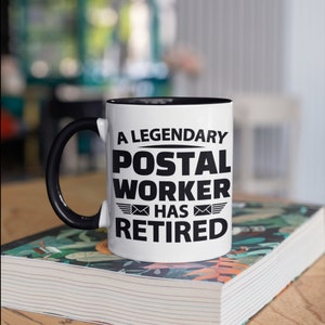 Leggendario impiegato postale tazza in pensione, divertente mailman ritiro festa tazze da caffè, regalo postino, regali, tumbler tazza di viaggio può titolare