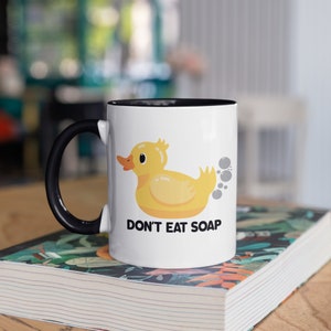 Don&#39;t Eat Soap Mug, Funny Duck Coffee Mugs, Fart Toilet Humor Tumbler, Travel Mug, Beer Can Holder Cooler, Water Bottle