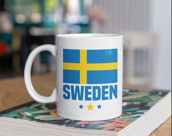 Sweden Flag Mug, Sweden Coffee Mugs, Swedish Flag, Tumbler, Travel Mug, Beer Can Holder Cooler, Water Bottle