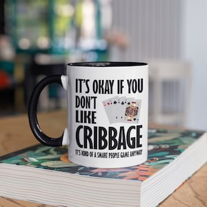 Caneca de café engraçada do cribbage, canecas do jogo de cartas do cribbage presente, presentes, caneca do curso do tumbler cerveja pode titular refrigerador