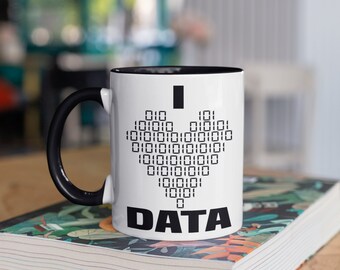 I Love Data Mug, Binary Coffee Mug, Data Science Computer Accounting Mugs, Funny Big Data Scientist Statistics Coworker Gift, Gifts, Tumbler
