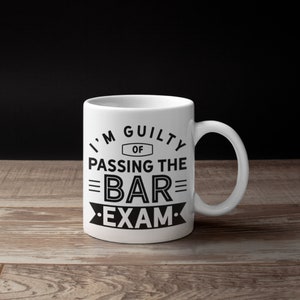 Guilty of Passing Bar Exam Mug, Funny New Lawyer Coffee Mugs, Lawyer Graduation Future Lawyers Gift, Gifts,  Tumbler Travel Mug Can Holder