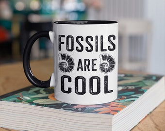 Fossils Are Cool Mug, Rock Collector Coffee Mugs, Funny Rockhound Gift, Archaeology, Archaeologist Gifts, Paleontology Gifts, Tumbler