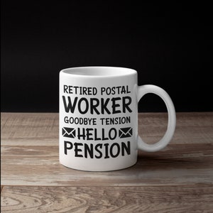 Retired Postal Worker Pension Mug, Funny Mailman Retirement Party Coffee Mugs, Postman Gift, Gifts,  Tumbler Travel Mug Can Holder