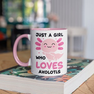 Girl Axolotls Mug, Cute Axolotl Coffee Mugs, Tumbler, Travel Mug, Beer Can Holder Cooler, Water Bottle