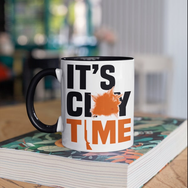 Clay Shooting Mug, Funny Clay Target Shooting Coffee Mugs, Clay Pigeon Shooting Gift, Gifts for Trap Shooters,  Tumbler