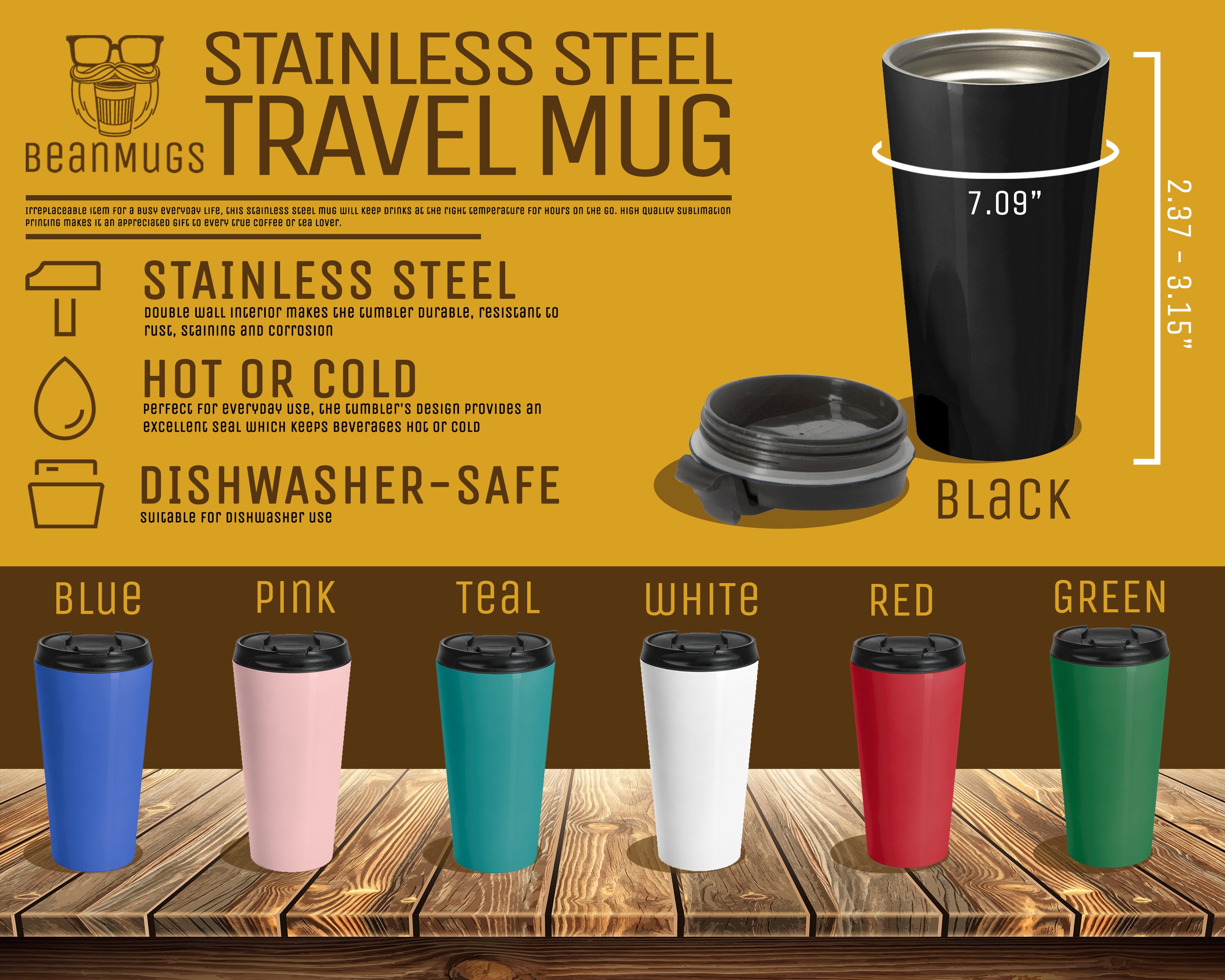 Buy Wholesale China Top Seller Stainless Steel Travel Tumbler 10oz 14oz Coffee  Mug Wine Cup Beer Mugs With Handle & Stainless Steel Mug at USD 2.55