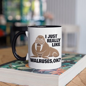 Cute Walrus Mug, Funny Walruses Coffee Mugs, Gift, Gifts, ,  Tumbler Travel Mug Beer Can Holder Cooler