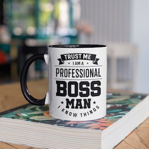 Professional Boss Man Mug, Funny Bosses Day Coffee Mugs, Gifts for Manager, Tumbler, Travel Mug, Beer Can Holder Cooler, Water Bottle