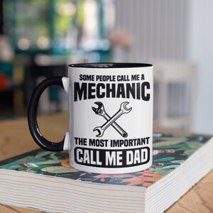 Mechanic Dad Mug, Funny Mechanic Dads Coffee Mugs, Auto Mechanic Gift, Fathers Day Gifts for Dad,  Tumbler Travel Mug Can Holder