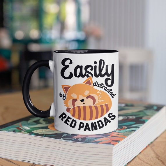 Distracted By Red Pandas Mug, Funny Red Panda Coffee Mugs, Tumbler, Travel Mug, Beer Can Holder Cooler, Water Bottle
