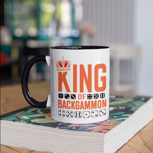 King of Backgammon Mug, Funny Backgammon Coffee Mugs, Tumbler, Travel Mug, Beer Can Holder Cooler, Water Bottle