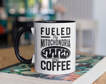 Mitocondri e tazza da caffè, divertenti tazze da caffè mitocondri, bicchiere da chimico scienziato, tazza da viaggio, dispositivo di raffreddamento per lattine di birra, bottiglia d'acqua