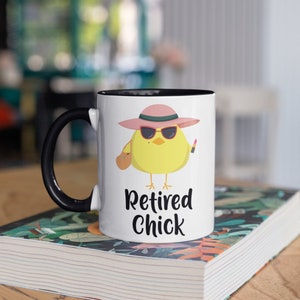 Retired Chick Mug, Funny Women Retirement Party Coffee Mugs, Retirement Gift, Gifts for Retired Coworker,  Tumbler Travel Mug Can Holder