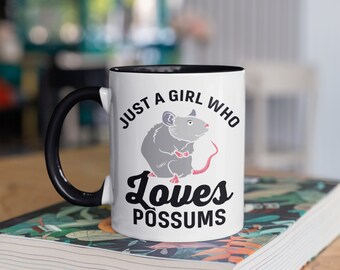 Girl Who Loves Possums Tasse, Lustige Possum Kaffeebecher, Tumbler ReiseBecher Bierdosenhalter Kühler