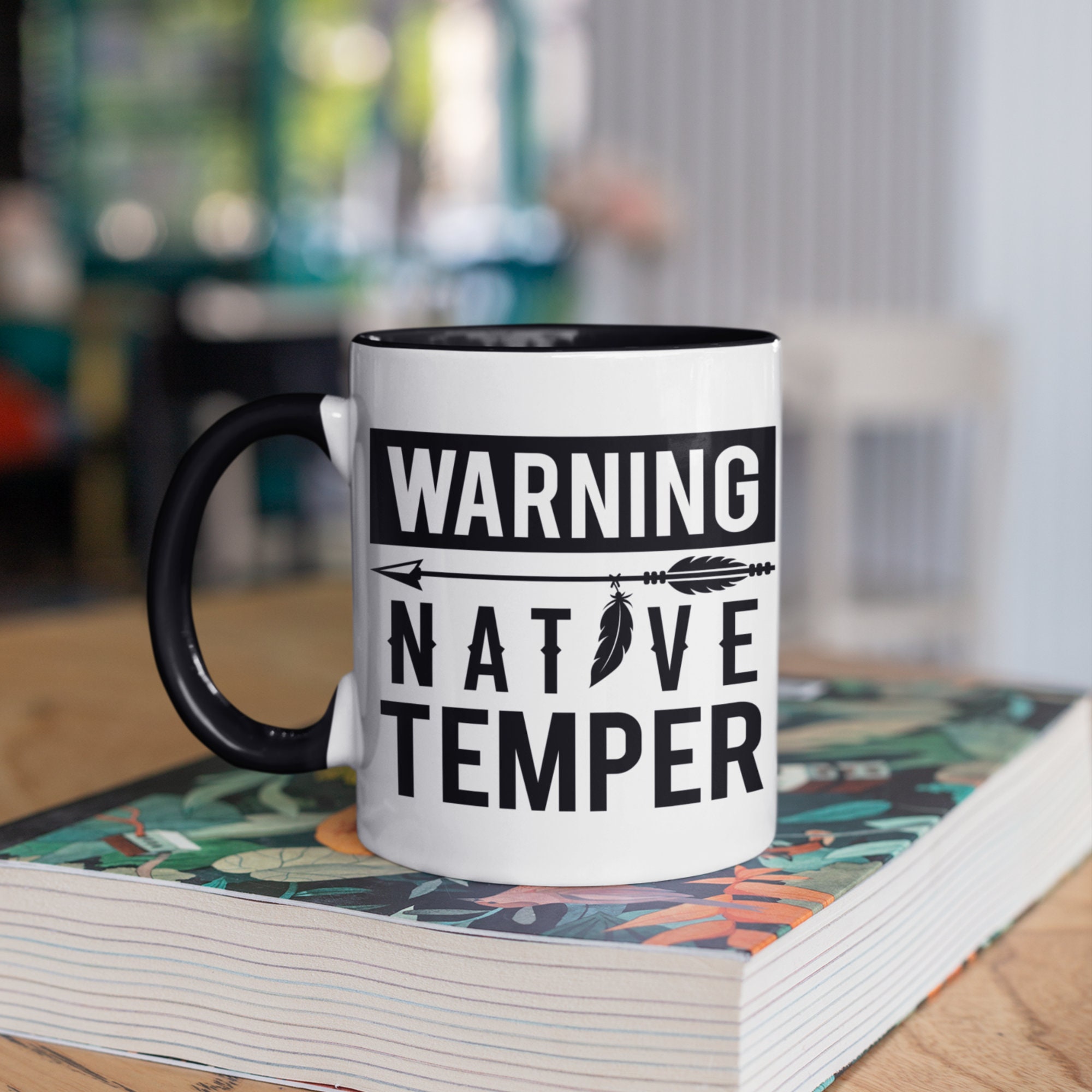 Warning Native American Temper Mug, Funny Native Americans Coffee Mugs, Tumbler, Travel Mug, Beer Can Holder Cooler, Water Bottle