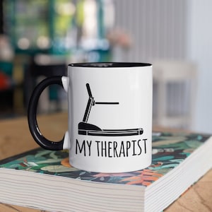 Treadmill Runner Coffee Mug, Travel Mug, Tumbler, Water Bottle, Fitness Jogging Gift