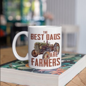 Best Dads Are Farmers Mug, Funny Farming Dad Coffee Mugs, Farm Gift, Farmer Gifts, Tumbler Travel Mug Can Holder