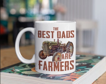 Best Dads Are Farmers Mug, Funny Farming Dad Coffee Mugs, Farm Gift, Farmer Gifts, Tumbler Travel Mug Can Holder