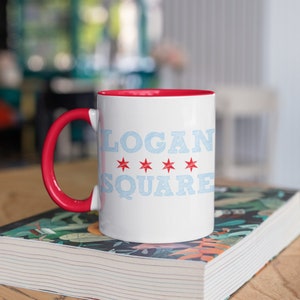 Logan Square Chicago Flag Mug, Chicagoan Coffee Mugs, Chicago Flag Gifts for People From Chicago, Camp Mug, Tumbler