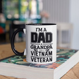 Vietnam Veteran Dad Grandpa Mug, Vietnam Vet Coffee Mugs, Fathers Day Gift, War Hero Gifts,  Tumbler Travel Mug Beer Can Holder Cooler