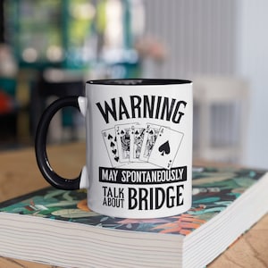 Caneca de café Bridge, caneca de viagem para jogo de cartas Bridge, copo, garrafa de água, suporte para lata de cerveja
