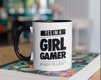 Funny Girl Gamer Mug, Computer Gamer Girl Coffee Mugs, Women Gamers Gift, Female Gaming Gifts,  Tumbler Travel Mug Beer Can Holder Cooler