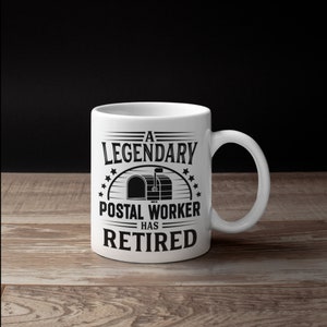 Leggendario impiegato postale tazza in pensione, divertente mailman ritiro festa tazze da caffè, regalo postino, regali, tumbler tazza di viaggio può titolare