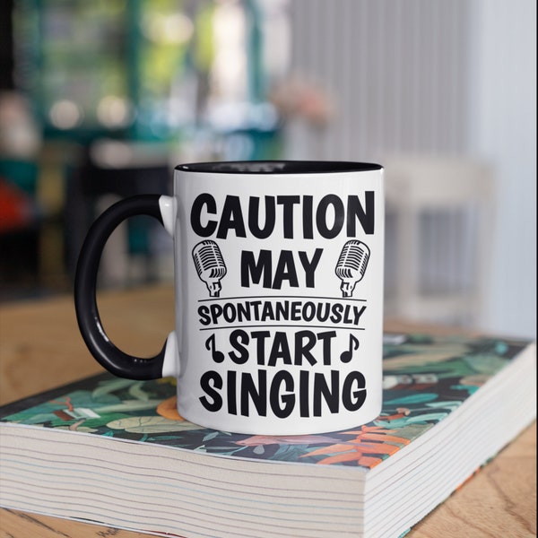 May Start Singing Mug, Funny Singer Coffee Mugs, Karaoke Tumbler, Travel Mug, Beer Can Holder Cooler, Water Bottle