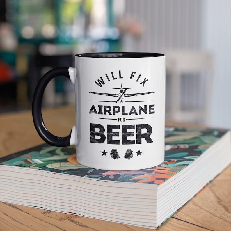 Will Fix Plane for Beer Mug Aircraft Mechanic Funny Airplane Etsy
