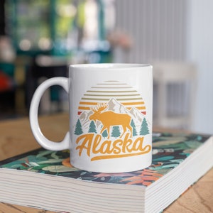 Alaska Mug, Moose Alaskan Souvenir Coffee Mugs, Tumbler, Travel Mug, Beer Can Holder Cooler, Water Bottle