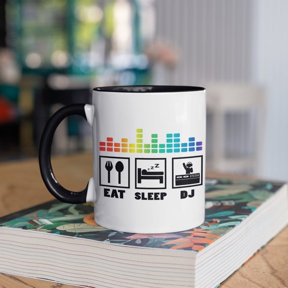 Eat Sleep DJ Mug, Disc Jockey Coffee Mugs, Funny DJ Tumbler