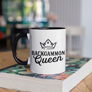 Backgammon Queen Mug, Coffee Mugs, Tumbler, Travel Mug, Beer Can Holder Cooler, Water Bottle