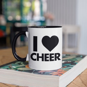 Me encanta Cheer Taza, Divertido Cheerleading Entrenador Tazas de Café, Regalo de Animadora Divertido, Regalos, Tumbler Travel Mug Cerveza Puede Soporte Cooler