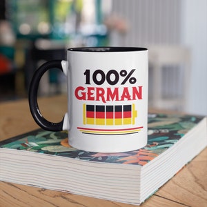 100% German Mug, German Coffee Mugs, Germany Flag Gifts, Gifts,  Tumbler Travel Mug Beer Can Holder Cooler