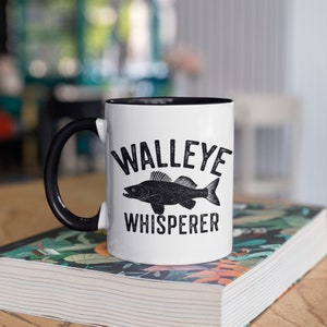 Walleye Whisperer Mug, Funny Walleye Coffee Mugs, Tumbler, Fisherman, Fishing Travel Mug, Beer Can Holder Cooler, Water Bottle