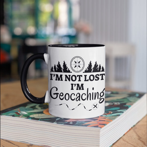 Lustige Geocacher Tasse, Not Lost I'm Geocaching, Geocache Kaffeebecher, Geocaching Geschenke, Geschenke, Tumbler ReiseBecher Bierdosenhalter Kühler
